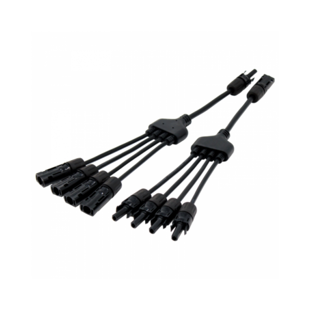 Pair of MC4 Compatible 4-to-1 Cable Connectors For Solar Panels